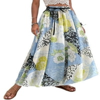 Grianlook dame suknje a-line maxi suknje ljuljačke žene vintage casual cvjetovi visokog struka