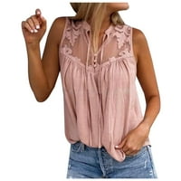 Bvanrty Women-ova boja obična boja klirence bluza za odmor ljetne modne majice bez rukava bez rukava
