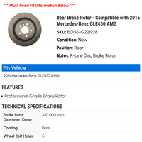 Zadnji rotor kočnice - kompatibilan sa Mercedes-Benz Gle Amg