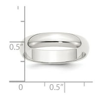Sterling srebrna polovica kruga prstena 8.5
