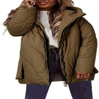 Dabuliu Žene Ležerni kaput dolje Pamučni jakni sa kapuljačom sa kapuljačom sa kapuljačom patentni džep