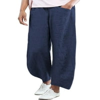 Leuncero Plus sizene posteljine za žene Casual Labavi elastični struk pamučni pamučni pantalone hlače