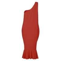 Ženske haljine Ženska haljina od pune rukavice bez rukava za žene za žene crvene l