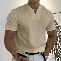 Košulje za muškarce Casual Plain Thirsps Sportski kratki rukav V-izrez Fitness Workes Tops Ljetna odjeća