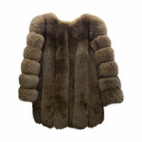 TAWOP zimski kaputi za žene Women Plus size Zimska topla labava plišana jakna kava 12