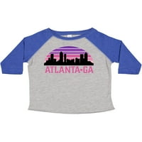 Inktastična Atlanta Georgia Retro zalazak sunca Skyline Poklon Toddler Toddler Girl Majica