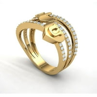 Prirodno 1carat Round Cut Diamond Prong 3-redni ženski vjenčani prsten za svadbeni godišnjica čvrstih 10k zlatni GH I1-I2