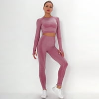 Ženska hlače Prodaja čistog boja sportsko spajanje sportove za čistoću, sportski fitnes koji radi visoko struk joga odijelo WINE L P9996