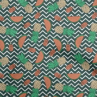 Onuone pamuk poplin tačna teal zelena tkanina tropsko voće sa krhonskim tkaninom za šivanje tiskane