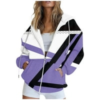 Tkinga modna ženska ležerna tiskana dukserica jesen i zimski džep dugih rukava Cardigan jakna Zip hoodie
