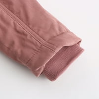 HFYIHGF ženski zvani zimski džepovi zadebljani košulje od ruke Parka sa krznenim kapuljačom na otvorenom Plus veličina pamučna podstavljena gornja odjeća ružičasta L
