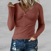Adviicd prazne T majice Ženske plus veličine Tunic vrhovi Ljetni dugi rukav V izrez Crw Crat labave