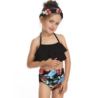 Ljetne djevojke Tankini Leopard tiskani bikini ruffles Edge odijelo za kupaće kostim plaža sport kupaći