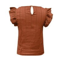 Ženska bluza Okrugli izrez Solid COCOUT CUTOUT PLANED FAVESITELJSKI TUNIC TUNIC TOPHONE BLOUSE ELEGANT