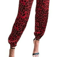 Žene Leopard Joggers Tie izreka elastične struke labave hlače sa džepovima