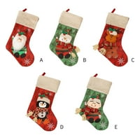 Čarape sa plišanim manžetnom Santa Claus Party pribor Božićni ukrasi