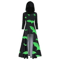 Voncos Maxi haljine za žene čišćenje - dugi rukav okrugli vrat plus veličine Ispisano rastezanje Ležerne