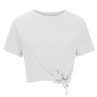 Ženski vrhovi kratkih rukava Bluze Regularne fit T majice Pulover Ties vrhovi čvrste majice Crew Crts