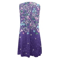Ljetna haljina na prodaju za žene plus veličine bez rukava bez rukava cvjetna uzorka Dress Crw Crt Maxi