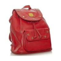 Ovjerena korištena MCM ruksak ruksaka crvene kožne dame