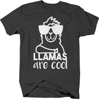 Llama su cool lama sa sunčanim naočalama smiješna majica za velike muškarce 3xl tamno siva