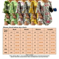 Niveer Dame Jednostavno cvjetno print kratke mini haljine Ženske ruffled majice Dress Crw Crt Beach