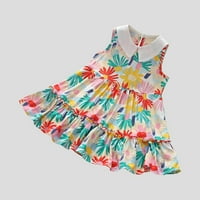 Moderna haljina za djevojčice TERDAR TODDLER Ljetna odjeća s kratkim grafičkim otiskom