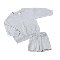 Symoidni setovi odjeće za djevojke s toddlerom Čvrsti božićni pokloni Dugi rukav pamuk Dječji čišćenje