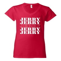 Wild Bobby Jerry Springer 90-a TV Talk Show Host Jerry Jerry Chant Poznati ljudi Ženski standardni V-izrez