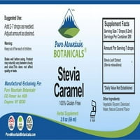 Karamel Stevia kapi, bez alkohola i košer, aromatizirani prirodnim karamelom, 2oz staklenom bocom