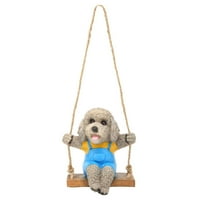 Zerodis Teddy pas viseći privjesak, izvrsni crtani viseći vrtni ukras slatka lijepa za dvorište i trijem