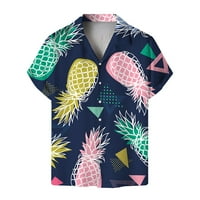 Muška majica Muška ležerna labava cvjetna tiskana plaža Hawaiian Gumb s kratkim rukavima dolje haljina