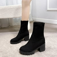 Crne čizme za gležnjeve za žene Dressy minimalističke čizme gležnjače kratke čizme jednoodne cipele