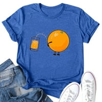 Dizajnerski košulje za ženske majice kratka orez Torp bluza Majica Žene Print Narančasta Slatka povremena
