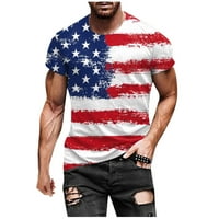 Patriotske majice za muškarce 4. srpnja Košulje za muškarce USA majica zastava Ispiši pulover fitness
