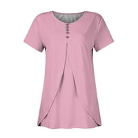 Dect! Himice ženske ljetne vrhove Košulje za žene kratki rukav dressy ljetni casual solid color V-izrez