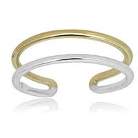 10K zlatni dvobojni dva reda minimalistički podesivi prsten