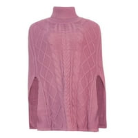 Dukseri za žene Trendy Baggy Fit džemper pulover casual turtleneck pada džemper ružičasti l