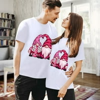 Dan zaljubljenih grafičkim majicama sa par koji odgovara majici kratkih rukava za žene za žene