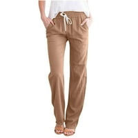 Gakvbuo posteljine za žene visoke strukske hlače nacrtavaju elastične poslovne casual pantalone Radne