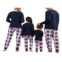 Usklađivanje božićne pidžame set PJs Sleep odjeća s dugim rukavima Elk Print Tors + Hlače za muškarce