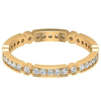 Klasični vječni prsten sa dijamantom za žene, prirodni dijamantski prsten u zlatu, 14k žuto zlato, US