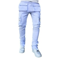 Hinvhai Clearence Muškarci Multi-džepni reflektivni reflektivni kombinezoni za ravno-nogu svijetlo plava