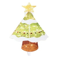SUNISERY CREATIVE Svijetli Božićno ukrašavanje stabla ravnog mini božićnog drvca sa svjetlosnim niz