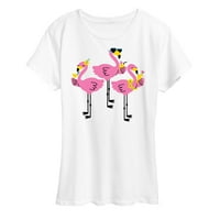 Instant poruka - Tri flamingos pijenja - Ženska grafička majica kratkih rukava
