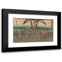 I Hiroshige Crni moderni uokvireni muzej umjetnički print pod nazivom - Ishibe