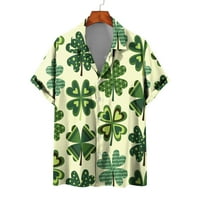 FELIRENZACIA MAN CASTER GUMBOS St. Patrick's Day Print sa džepnim palicama za bluzu majice kratkih rukava