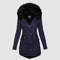 Žene plus veličina zimski kaput rever ovratnik dugih rukava vintage zgušnjava jakna za zgusnute kaputu
