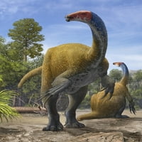 Erlikosaurus AndrewsI dinosaurusi u prapovijesnom okruženju iz kasnog krednog perioda