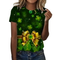 St.Patricks Dan ženske modne okrugle vrat kratkih rukava s kratkim rukavima tiskana majica